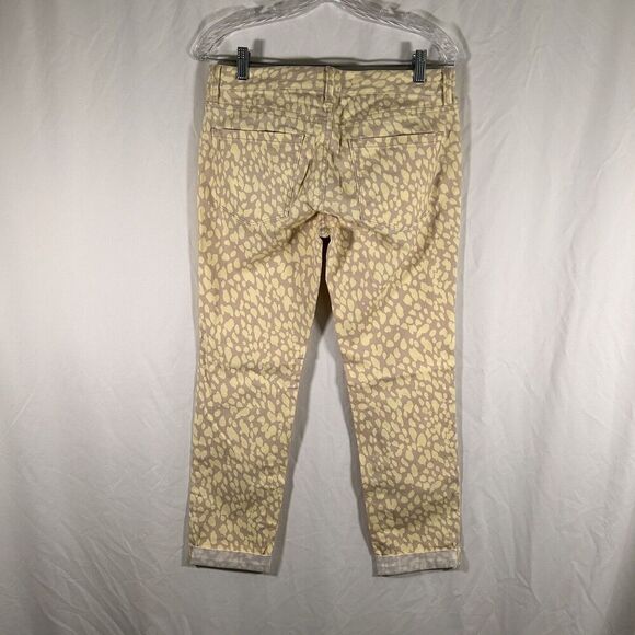 LOFT Pants Women's 4 Yellow Modern Straight Low Rise Rolled Hem Cotton Blend - Picture 6 of 10